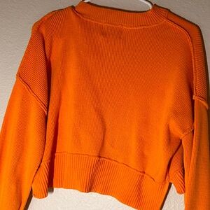orange cropped sweater